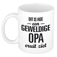 Geweldige opa cadeau koffiemok / theebeker wit 300 ml