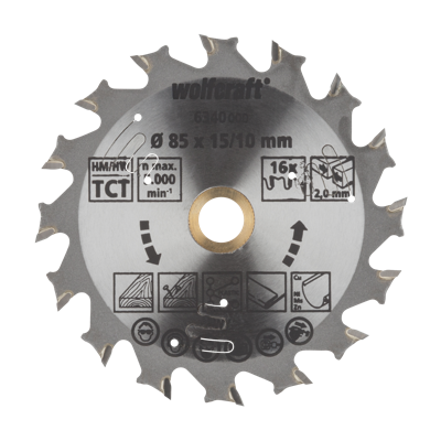Wolfcraft Handcirkelzaagblad | Voor accu-handcirkelzagen | HM | Ø85 x 15mm | 1 stuk - 6340000