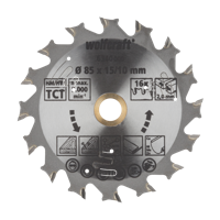 Wolfcraft Handcirkelzaagblad | Voor accu-handcirkelzagen | HM | Ø85 x 15mm | 1 stuk - 6340000