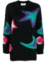 MSGM pull oversize à logo intarsia - Noir