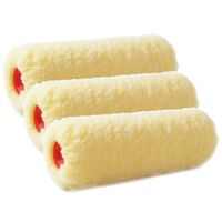 Set van 6x stuks muur vacht verfrollers polyester eenmalig gebruik 9,6 x 25 cm