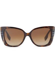 Burberry lunettes de soleil oversize à logo imprimé - Marron