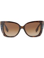 Burberry lunettes de soleil oversize à logo imprimé - Marron