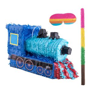 Verjaardag Pinata Trein - 25 x 50 cm - papier - set met stok en masker