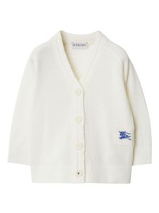 Burberry Kids cardigan à logo brodé - Blanc