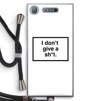 Don't give a shit: Sony Xperia XZ1 Transparant Hoesje met koord