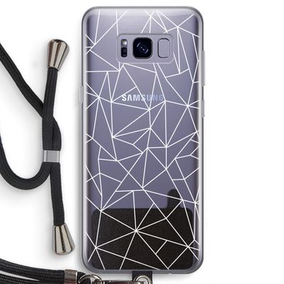 Geometrische lijnen wit: Samsung Galaxy S8 Transparant Hoesje met koord