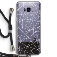 Geometrische lijnen wit: Samsung Galaxy S8 Transparant Hoesje met koord