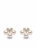 Yoko London puces d'oreilles Sleek en or 18ct ornées de perles Akoya et diamants - thumbnail