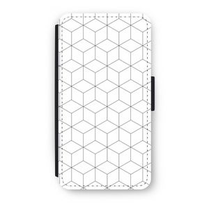 Zwart-witte kubussen: iPhone XS Flip Hoesje