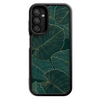 Samsung Galaxy A14 zwarte case - Monstera leaves