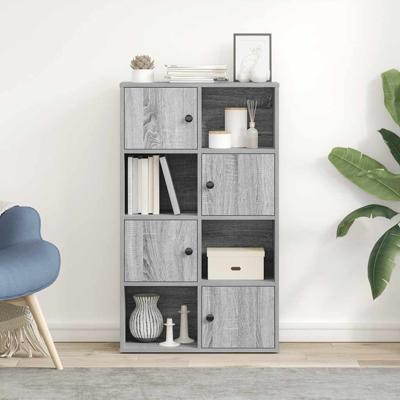 Boekenkast 60x24x101,5 cm bewerkt hout grijs sonoma eikenkleur