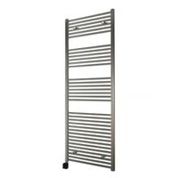 Sanicare elektrische design radiator 45x172 inox-look met Bluetooth en thermostaat links chroom - thumbnail