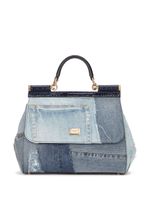 Dolce & Gabbana grand sac porté épaule Sicily en jean patchwork - Bleu - thumbnail