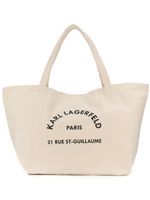 Karl Lagerfeld sac cabas Rue St Guillaume en toile - Tons neutres