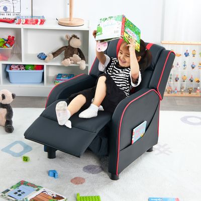 Relaxfauteuil met Zijvakken Ergonomische kunstleeren Bank 69 x 53 x 74 cm