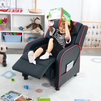 Relaxfauteuil met Zijvakken Ergonomische kunstleeren Bank 69 x 53 x 74 cm