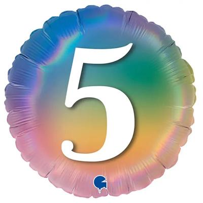 'Ballon 5 jaar holografisch Rainbow' kopen? | FOR YOU GIFTS