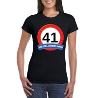 Verjaardag cadeau shirt - 41 jaar and still looking good t-shirt - zwart - dames - Leefijd thema