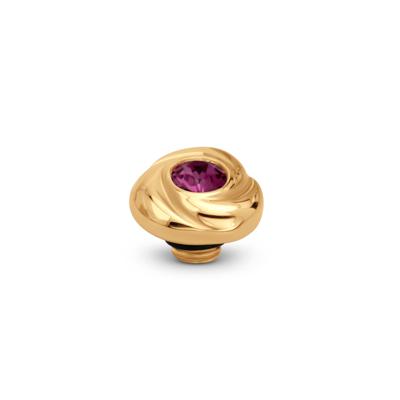 Melano Vivid Rosette Steentje Dark Rose | Goud