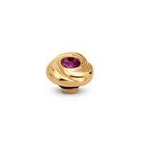 Melano Vivid Rosette Steentje Dark Rose | Goud