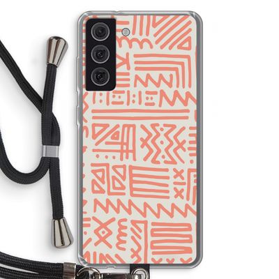 Marrakech Pink: Samsung Galaxy S21 FE Transparant Hoesje met koord