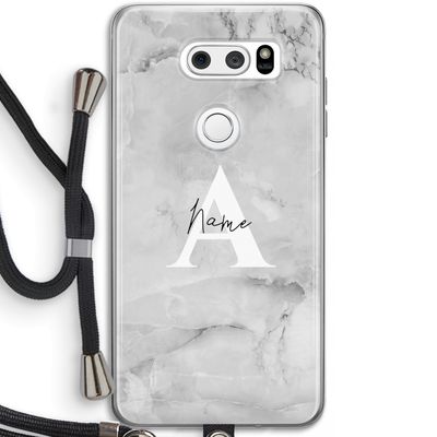 Ivory Marble: LG V30 Transparant Hoesje met koord