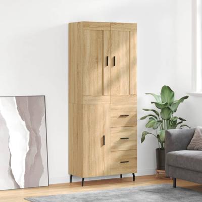 Hoge kast 69,5x34x180 cm bewerkt hout sonoma eikenkleurig