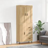 Hoge kast 69,5x34x180 cm bewerkt hout sonoma eikenkleurig