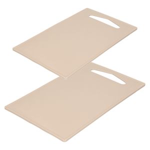 Kunststof snijplanken set van 2x stuks beige/taupe 27 x 16 en 36 x 24 cm