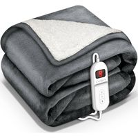 Sinnlein- Elektrische deken met automatische uitschakeling, donkergrijs, 200 x 180 cm, warmtedeken met 9 temperatuurn... - thumbnail