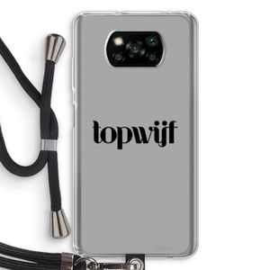 Topwijf Grijs Zwart: Xiaomi Poco X3 NFC Transparant Hoesje met koord