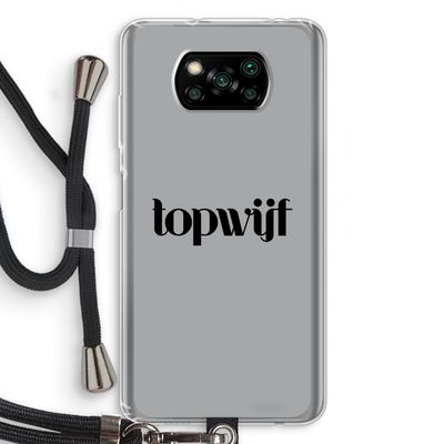 Topwijf Grijs Zwart: Xiaomi Poco X3 NFC Transparant Hoesje met koord