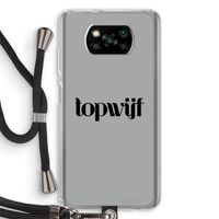 Topwijf Grijs Zwart: Xiaomi Poco X3 NFC Transparant Hoesje met koord