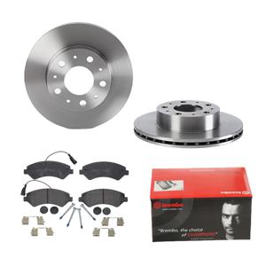 Remmenset, remschijf BREMBO, Remschijftype: Binnen geventileerd, Inbouwplaats: Vooras, u.a. für Fiat, Peugeot, Citroën