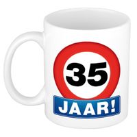 Verkeersbord mok/ beker 35 jaar - Verjaardagsmokken - thumbnail