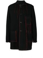 Maison Margiela manteau boutonné à effet usé - Noir