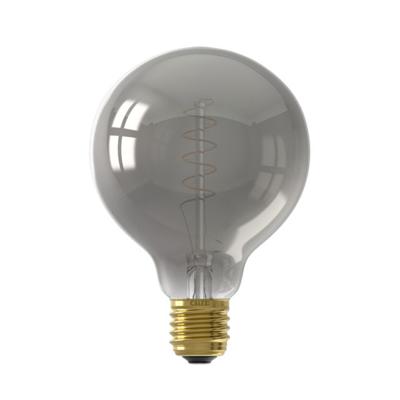 LED Flex Filament Globelamp G95 220-240V 4W E27 136lm 1800K Titanium, dimbaar - Calex