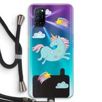 Vliegende eenhoorn: Oppo A92 Transparant Hoesje met koord
