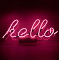 Glas Neon Licht - 'hello' Wandbord Roze Glas Neon Licht - 'hello' Wandbord Roze