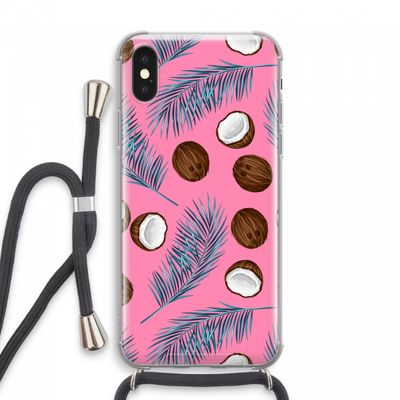 Kokosnoot roze: iPhone XS Max Transparant Hoesje met koord