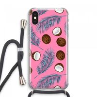 Kokosnoot roze: iPhone XS Max Transparant Hoesje met koord