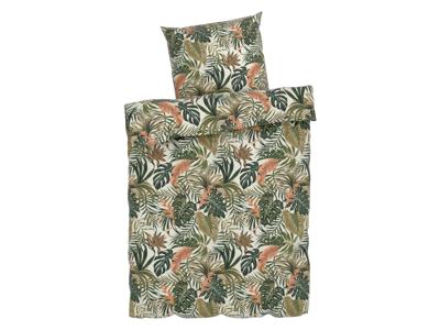 LIVARNO home Microfiber satijnen beddengoed, ademend, 140 x 200 cm (let op: LV OSNL) (Palmprint)
