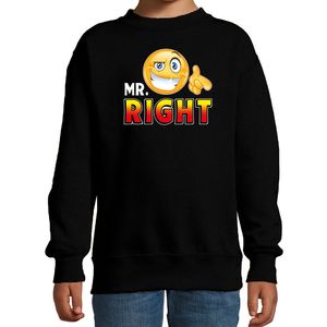 Mr. Right emoticon fun trui kids zwart 14-15 jaar (170/176)  -