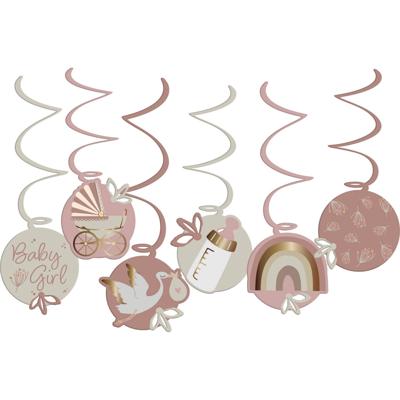 Hangdecoratie Blooming Baby Girl (6st)