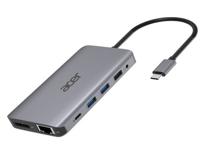 Acer 12-in-1 Type-C Adapter - Dockingstation Desktop accessoire Zilver