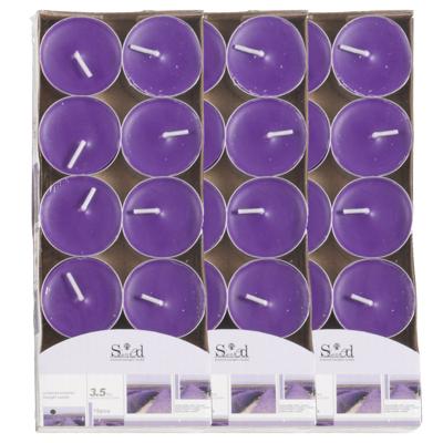 Arti Casa Geurtheelichtjes - 30x stuks - lavendel - paars - was/paraffine - 3,5 uur