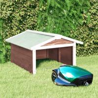 Overkapping voor grasmaaier 72x87x50 cm vurenhout mokka en wit