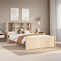 Bed met boekenkast zonder matras massief grenenhout 120x190 cm