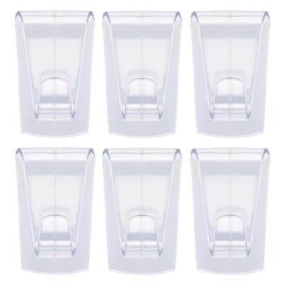 Tesa Powerstrips ophang haken - 6x - transaparant - kunststof - 1 kg - voor tegels en glas